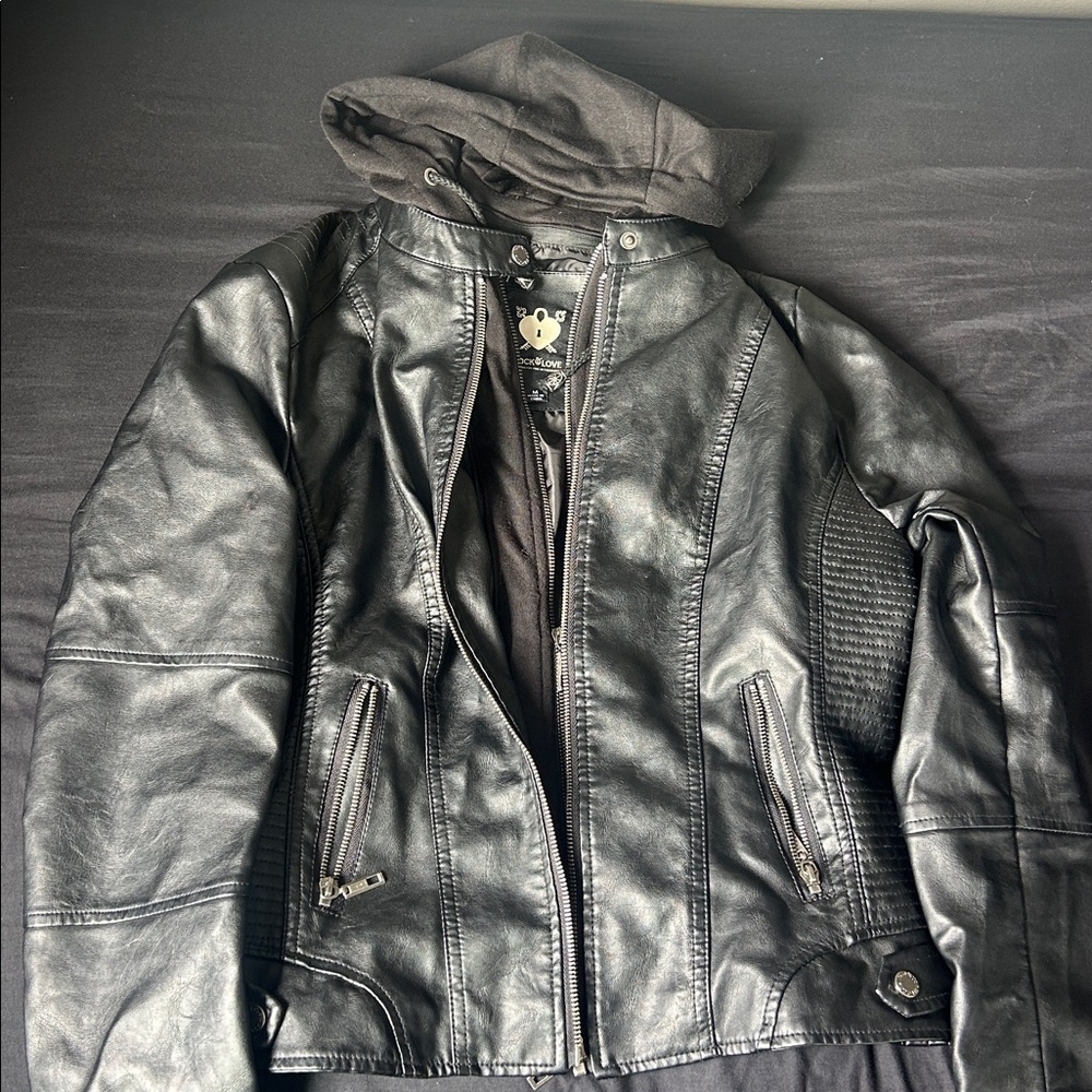 Sleek Black Vegan Leather Jacket for Women